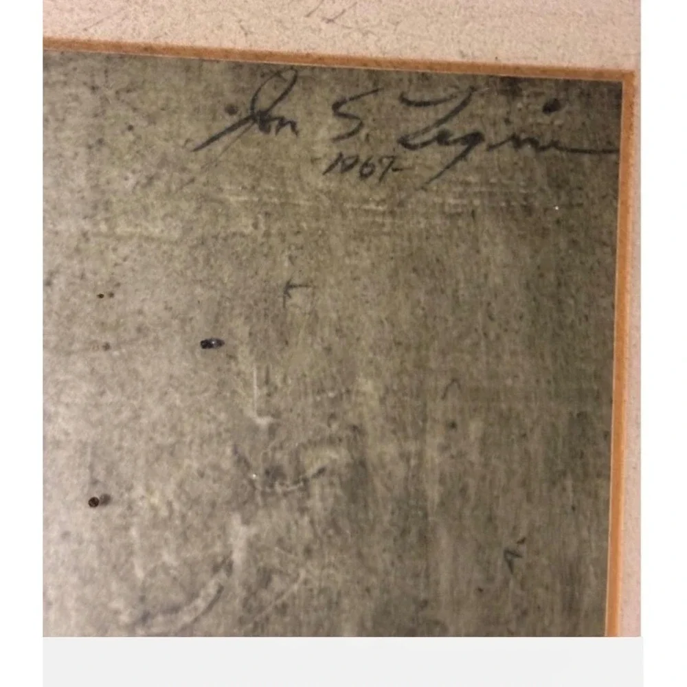 Jon S Legere Nice And Warm 1967 Signed Dry Brush Gesso Painting Wood Stove Art - Picture 3 of 3